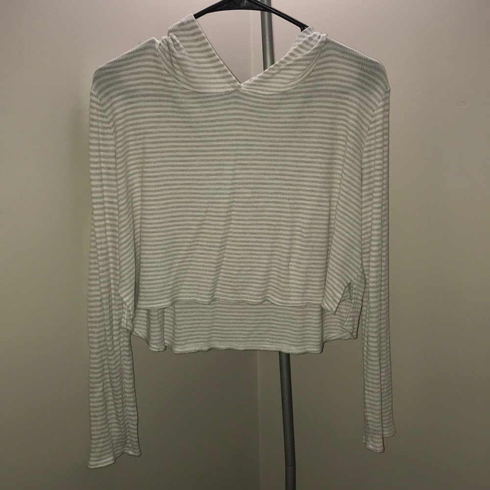 Charlotte Russe cropped waffle hoodie